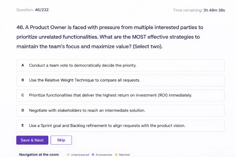 scrum product exam owner simulator