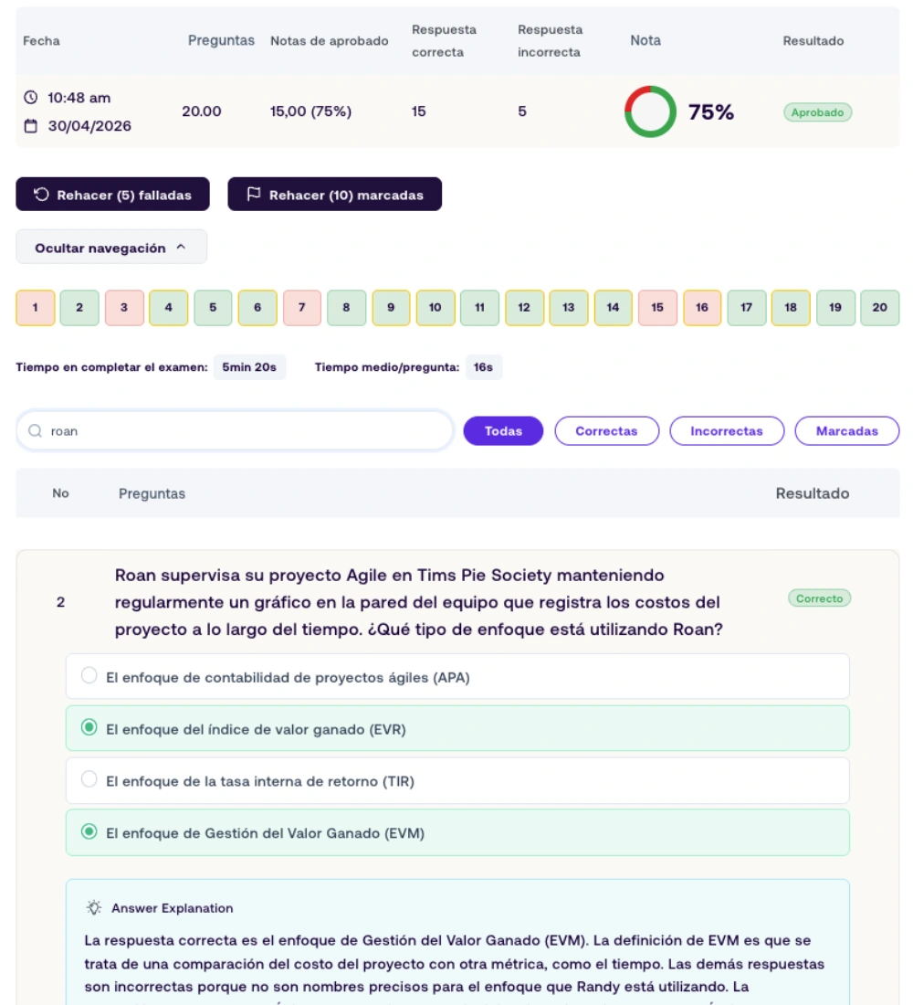 dashboard simulador pmi acp