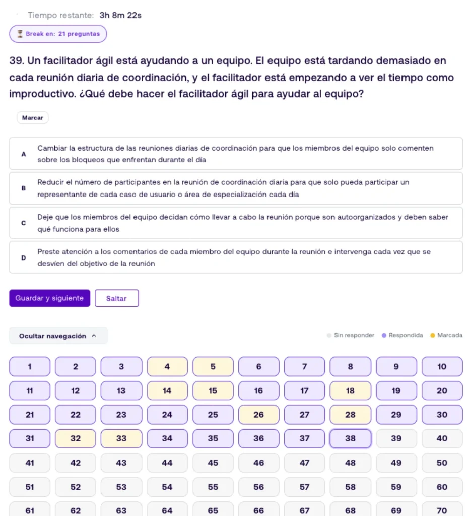 simulador sin distracciones