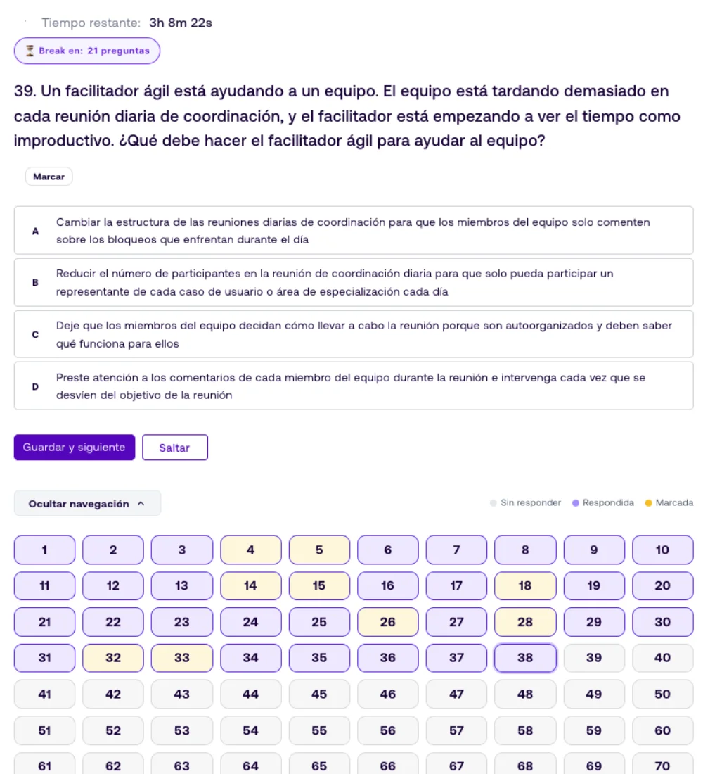 simulador sin distracciones